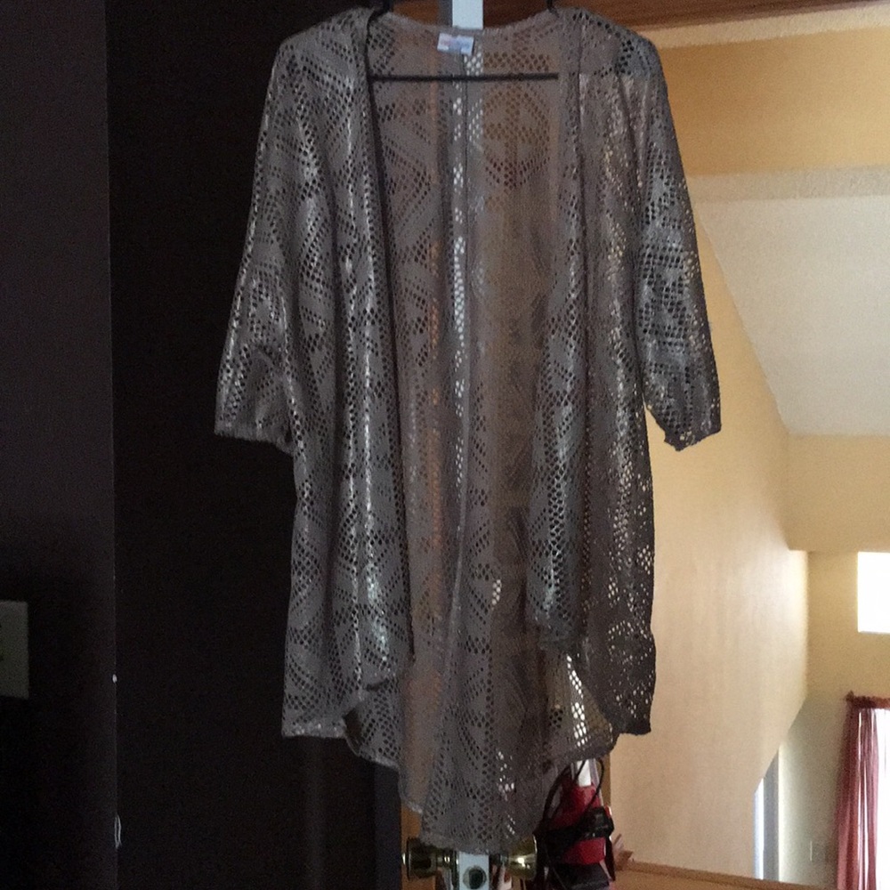 Lularoe gold kimono,like new.Only worn few times.